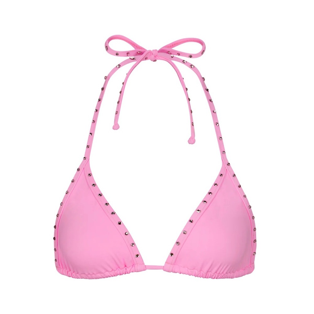 XXS Skims Rhinestone Triangle Bikini Top in Light Pink **New with Tags**